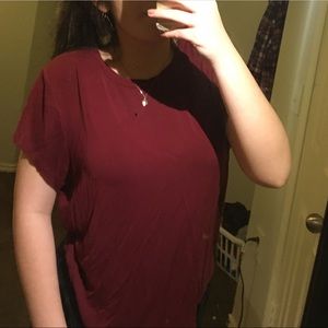 maroon super soft tee from American eagle